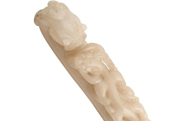 A CHINESE WHITE JADE BELT HOOK Qing Dynasty (1644-1912), 18th/19th Century