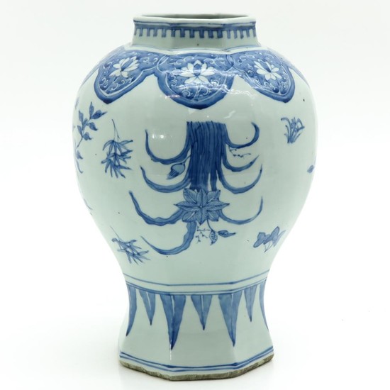 A Chinese Blue and White Baluster Vase