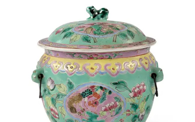 A Chinese Nyonya famille rose jar and cover Republic period Decorated to...