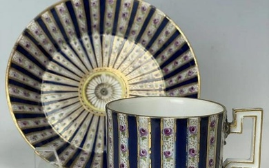 A FINE 18TH C. MARCOLINI CUP AND SAUCER