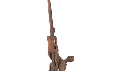 A Folk Art Carved Wood Figural Group