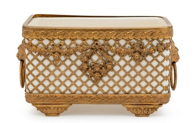 A French Gilt Metal Mounted Porcelain Box