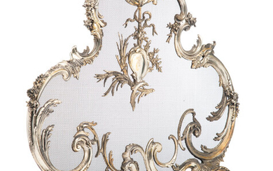 A French Louis XV-Style Gilt Bronze Fire Screen (late 19th century)