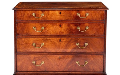 A GEORGE III MAHOGANY AND ELM CHESTSECOND HALF 18TH CENTURY
