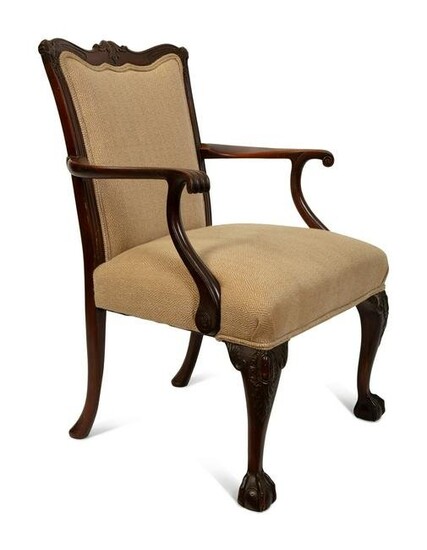 A George II Style Mahogany Open Armchair