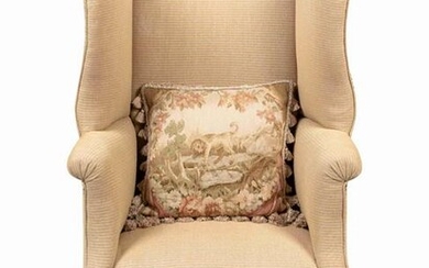 A Georgian Style Wingback Armchair Height 46 inches.