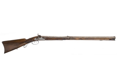 A German percussion rifle, ca. 1820 Roue octogonale lourde et rayée de calibre 12,5 mm,...