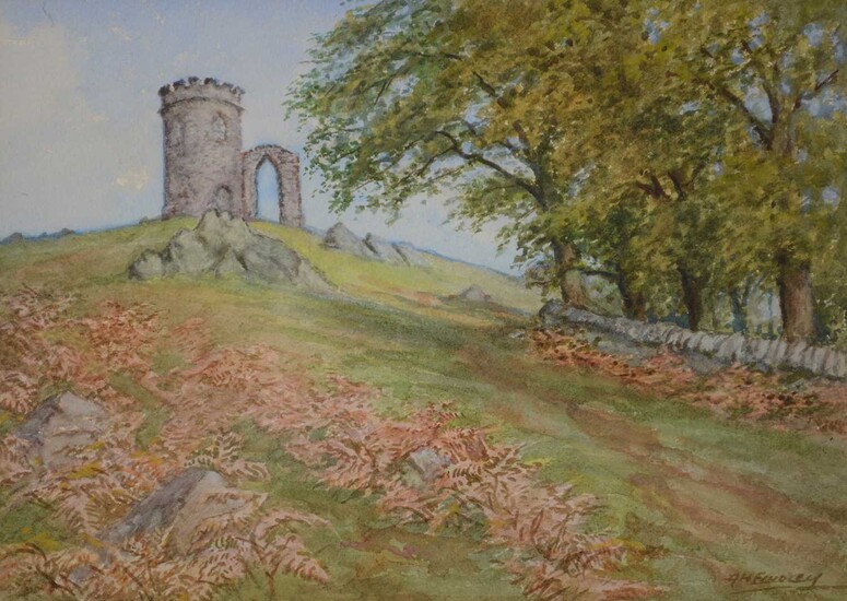 A H Findley, two watercolours, Old John, Bradgate Park and Bluebell Woods.