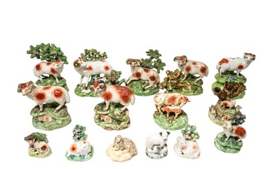A LARGE GROUP OF ANIMAL FIGURES, MAINLY SHEEP 18th and 19th ...