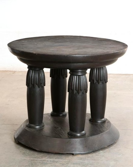 A Neoclassical style ebonized oak center table