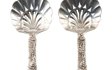 A Pair of American Silver Serving Spoons
