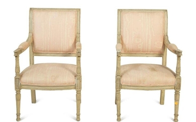 A Pair of Directoire Style Painted Child's Fauteuils