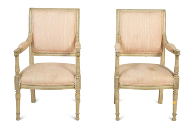 A Pair of Directoire Style Painted Child's Fauteuils