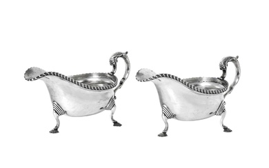 A Pair of George V Silver Sauceboats by Stokes and Ireland Ltd., Chester, 1928