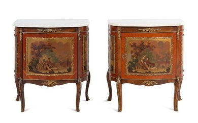 A Pair of Louis XV Style Gilt Metal Mounted Vernis