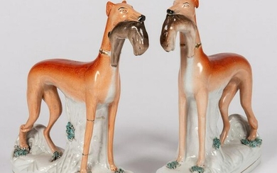A Pair of Staffordshire Whippets