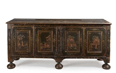 A QUEEN ANNE BLACK JAPANNED SIDE CABINET EARLY 18TH CENTURY