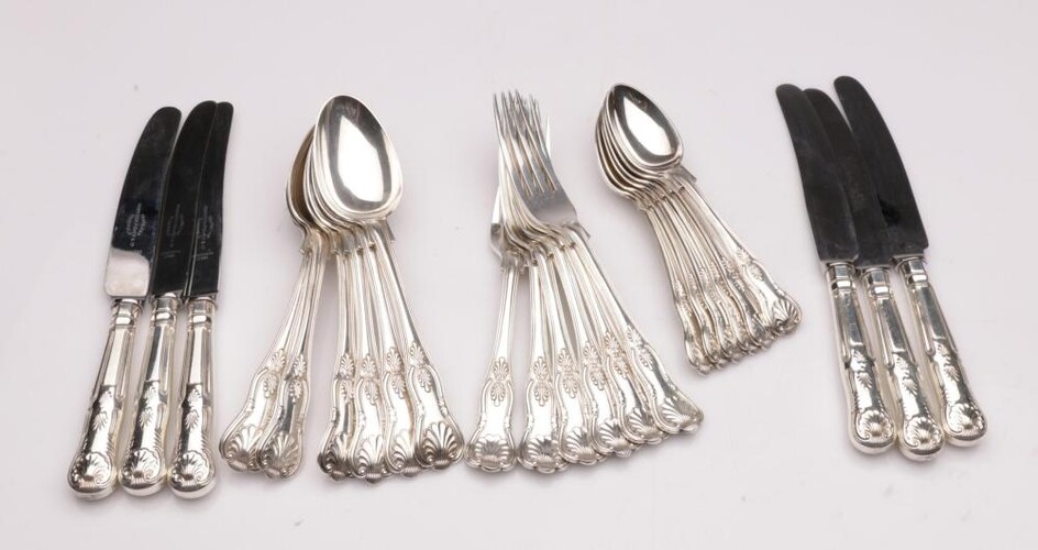 A Queens Pattern Silver Plated Part Cutlery Setting for 6