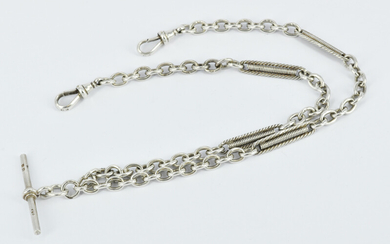 A STERLING SILVER FOB CHAIN