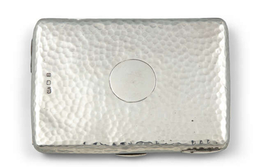 A VICTORIAN SILVER SPOT-HAMMERED CARD CASE, Birmingham, lacking...