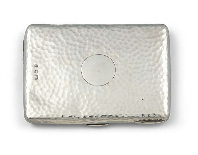 A VICTORIAN SILVER SPOT-HAMMERED CARD CASE, Birmingham, lacking...