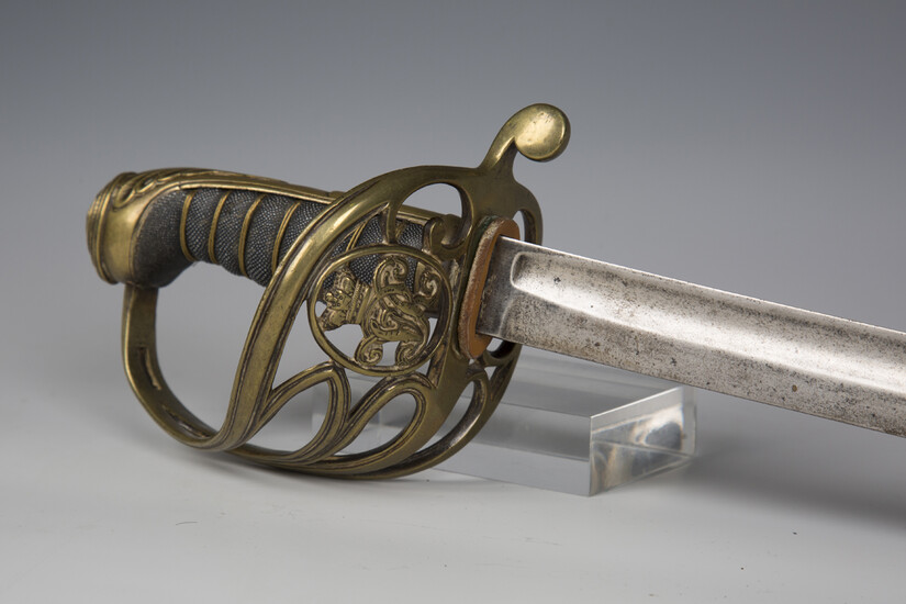 A Victorian 1845 pattern infantry officer's sword with single-edged fullered blade, blade lengt