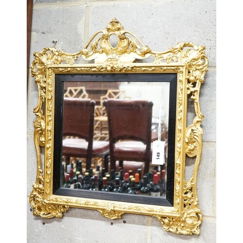A Victorian gilt gesso wall mirror, width 58cm, height 66cm ...