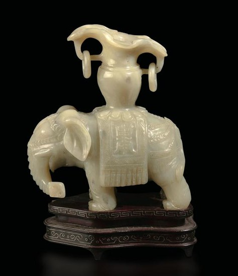 A carved jade figure, India, 1800s