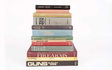 A collection of books relating to guns