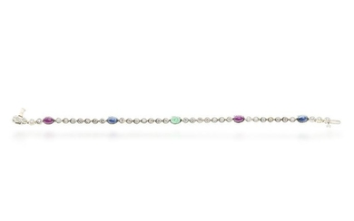 A diamond and gem-set bracelet