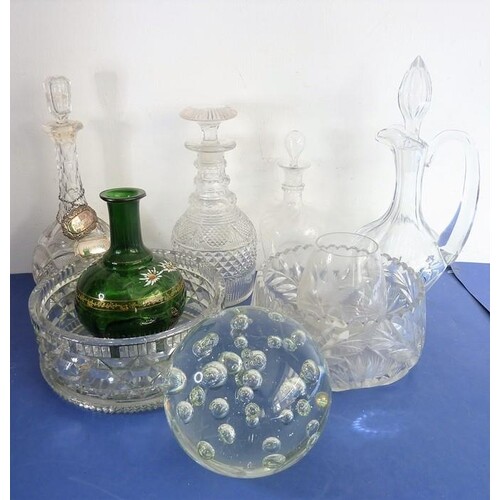 A good selection of glassware to include an early 19th centu...