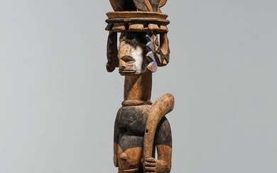 A large and elaborate Ikenga warrior figure.