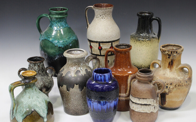 A large mixed group of assorted West German pottery, various factories, including Scheurich and Bay