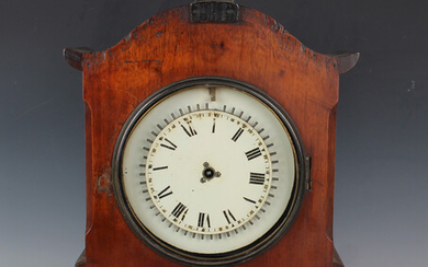 A late Victorian mahogany noctuary or nightwatchman's bracket clock with eight day single fusee