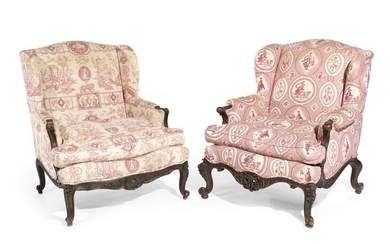 A near-pair of armchairs