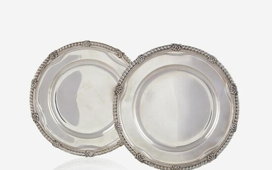 A pair of American sterling silver service plates