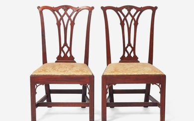 A pair of Chippendale carved mahogany side chairs, Philadelphia, PA, circa 1770
