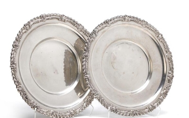 SOLD. A pair of Swedish silver plates. Maker Gustaf Möllenborg Feron, Stockholm 1852. Diam. 25 cm. (2) – Bruun Rasmussen Auctioneers of Fine Art