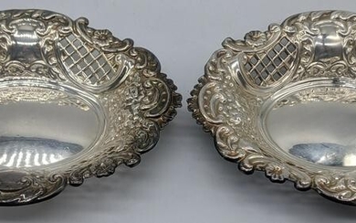 A pair of silver bonbon dishes, hallmarked London