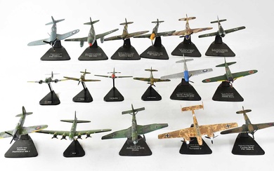A quantity of painted cast metal scale models of military...