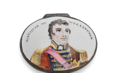 A rare South Staffordshire enamel patch box, circa 1812-14