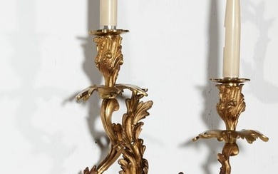 A set of Louis XV style gilt bronze wall lights
