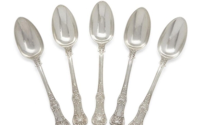 A set of Victorian silver table spoons, London, c.1855, John...