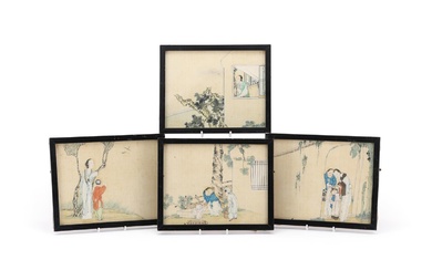 A set of four Chinese watercolour paintings