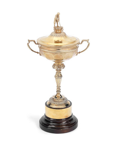 A silver-gilt replica of the Ryder Cup trophy