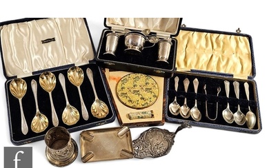 A small parcel lot of assorted hallmarked silver to include ...
