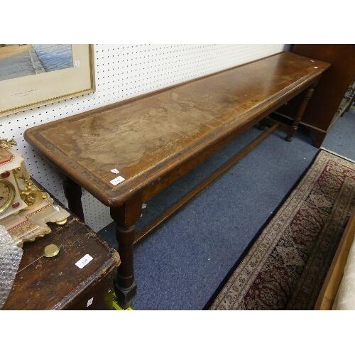 A vintage oak long Side / Console Table, the rectangular top...
