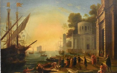 AFTER CLAUDE LORRAIN; a 19th century oil on canvas, 'The...