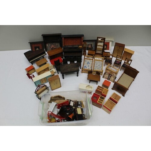 AN EXTENSIVE SELECTION OF DOLLS HOUSE FURNITURE the majority...