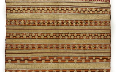 AN INDONESIAN GOLD AND SILVER SONGKET AND APPLIQUE CLOTH CIRCA FIRST HALF 20TH CENTURY
